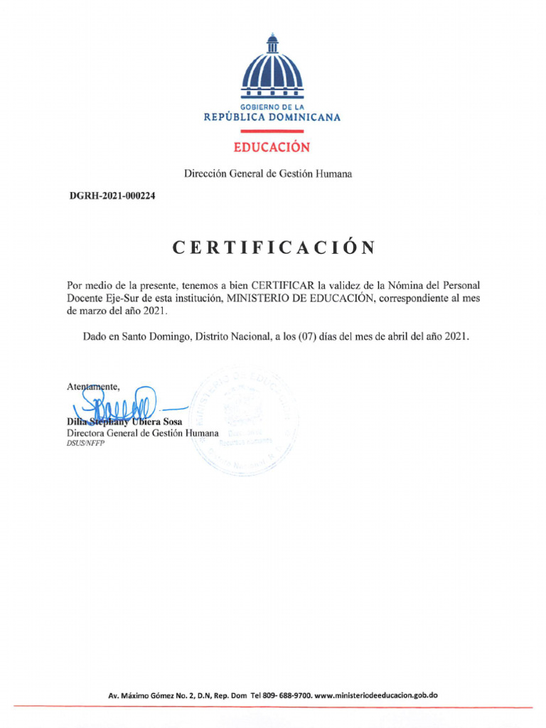 OlW Nomina Del Personal Docente Del Minerd Marzo 2021 Eje Surpdf | PDF ...