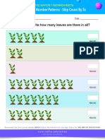 Counting & Number Patterns - Skip Count by 5s: Count by 5s and Write How Many Leaves Are There in All?