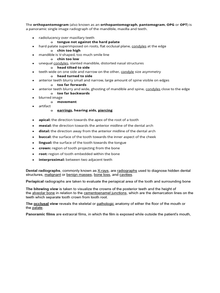 dentalradiographyterminology PDF
