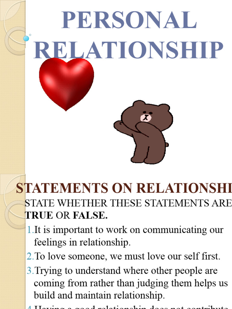 Understanding Personal Relationships | PDF | Love | Intimate Relationships