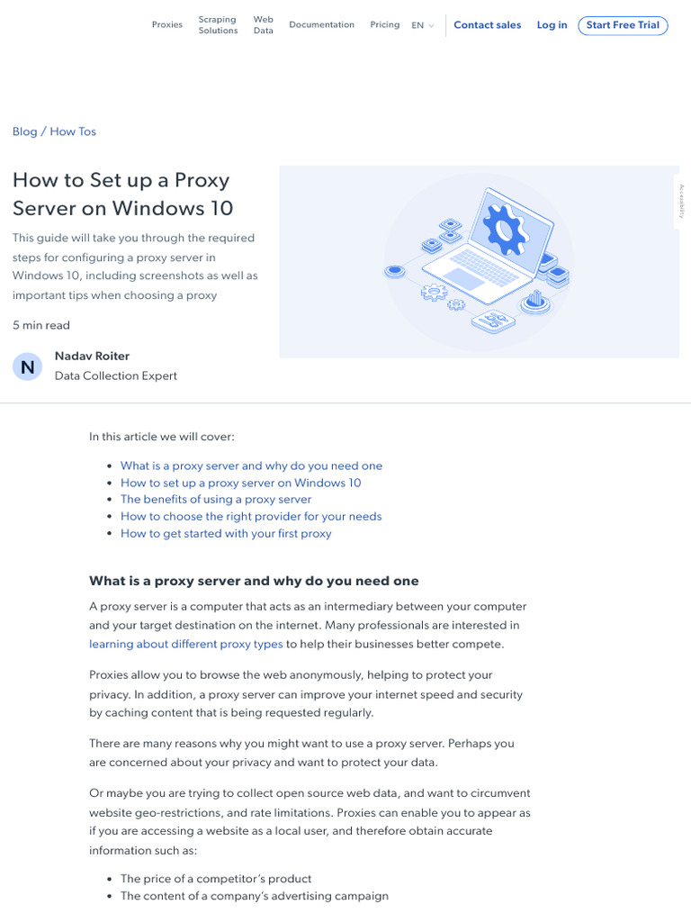 Guide To Setting Up A Proxy in Windows 10 | PDF