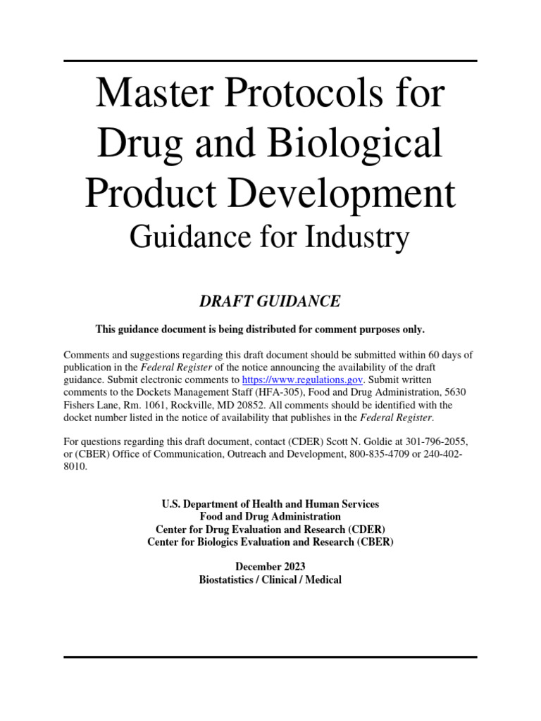 Master Protocols Guidance for Drug Development | PDF | Clinical Trial ...