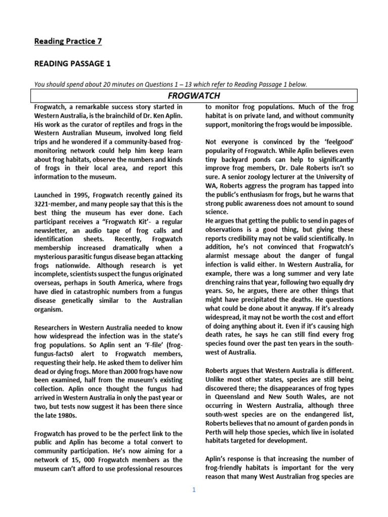 Reading Practice 7 | PDF