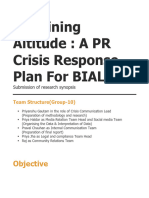 Synopsis and Project Report On PR Management of BIAl Airport