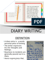 Diary Entry Writing