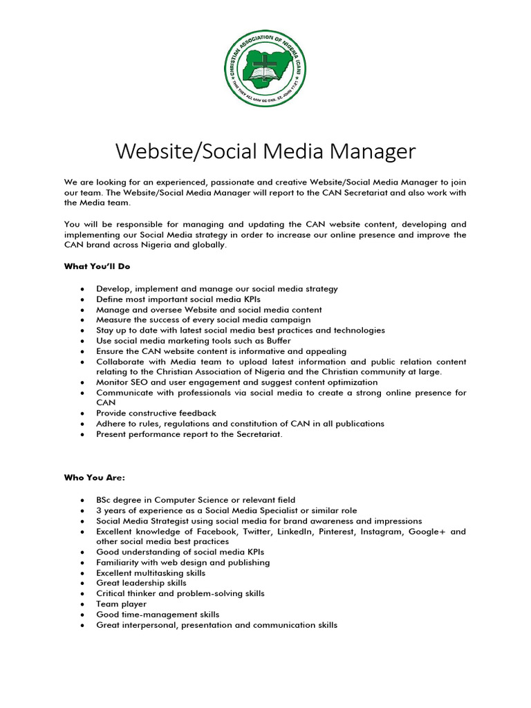 site Social Media Manager PDF