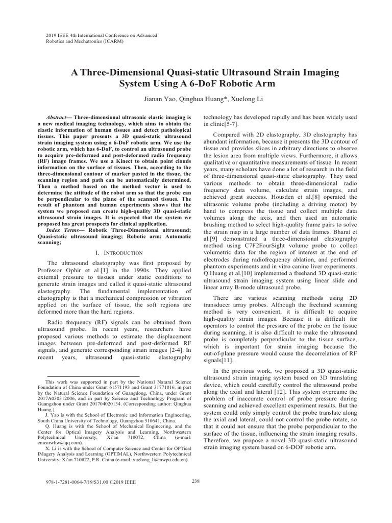A Three-Dimensional Quasi-Static Ultrasound Strain Imaging | PDF