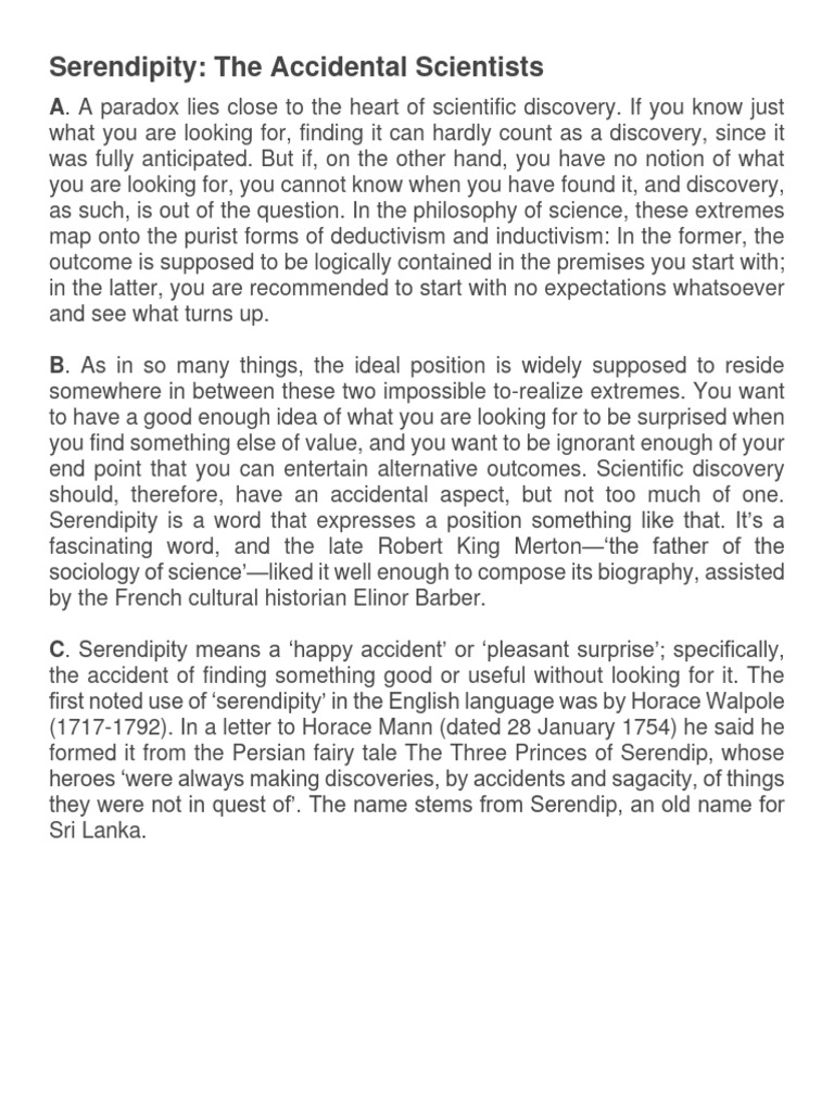 Serendipity in Scientific Discovery | PDF