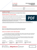 Random Thoughts On Ehtical Issues Student Activity Sheet