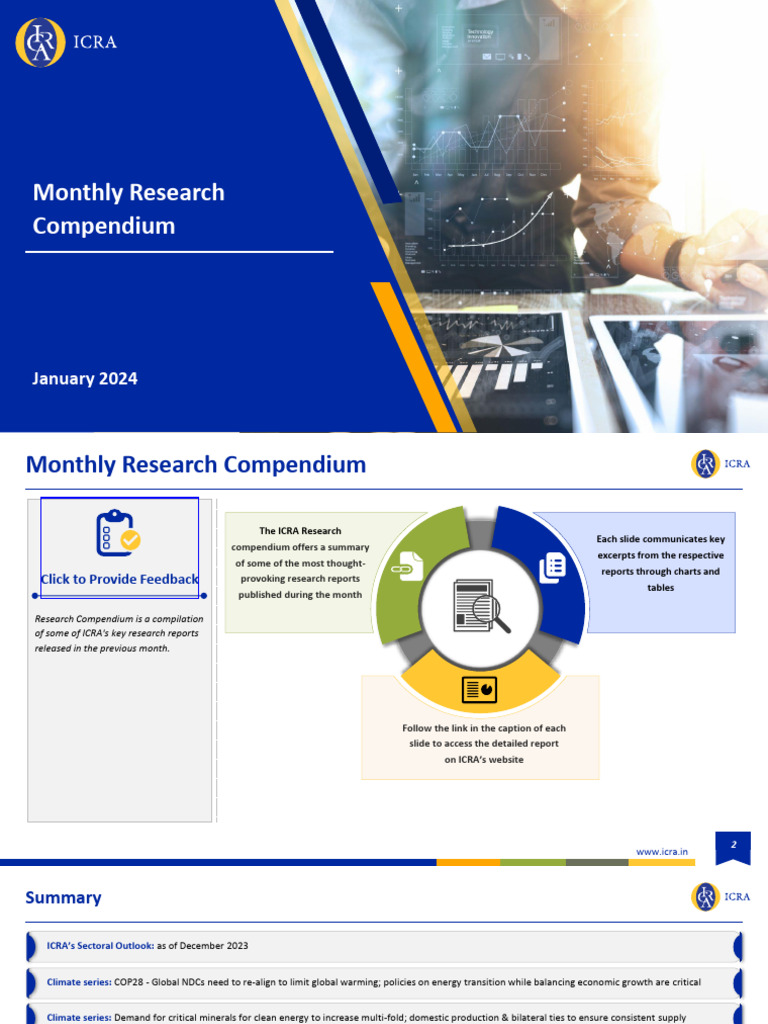 ICRA Monthly Research Compendium - Jan 2024 | PDF