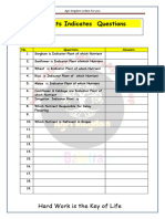 Indicator Nutrients Specific Questions