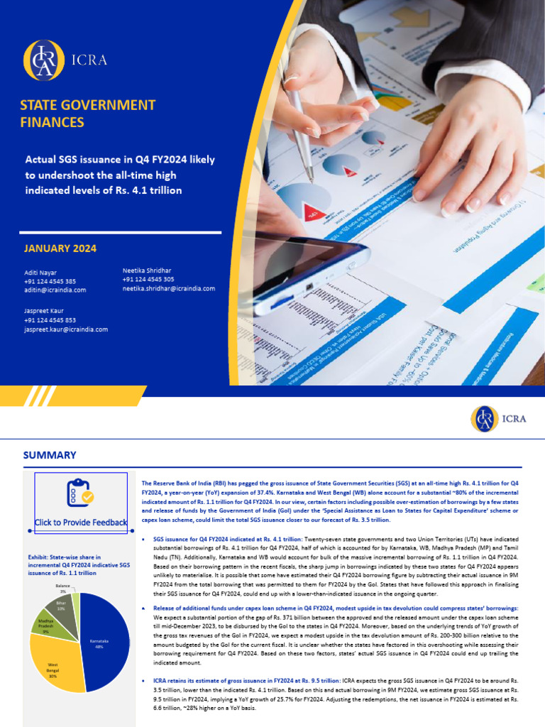 ICRA Thematic State Government Finances January 2024 PDF