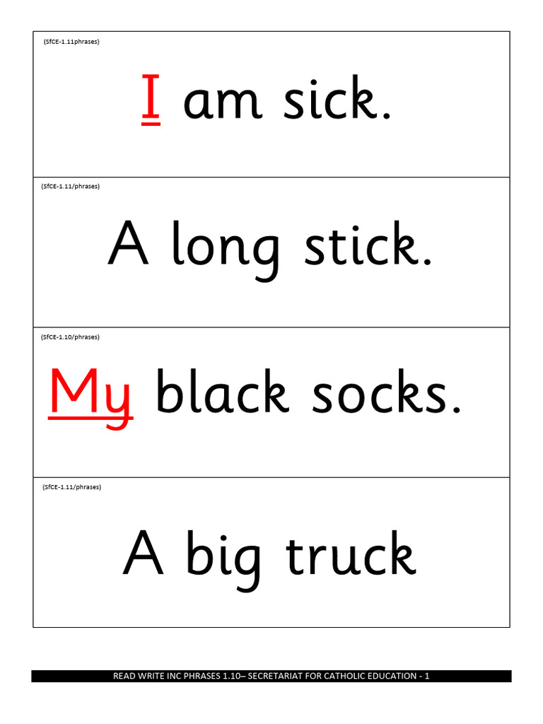 RWI Phrases for Catholic Education | PDF