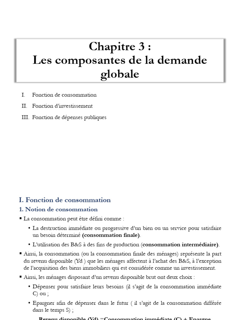 Composantes de la demande globale | PDF | Affaires | Finance et gestion ...