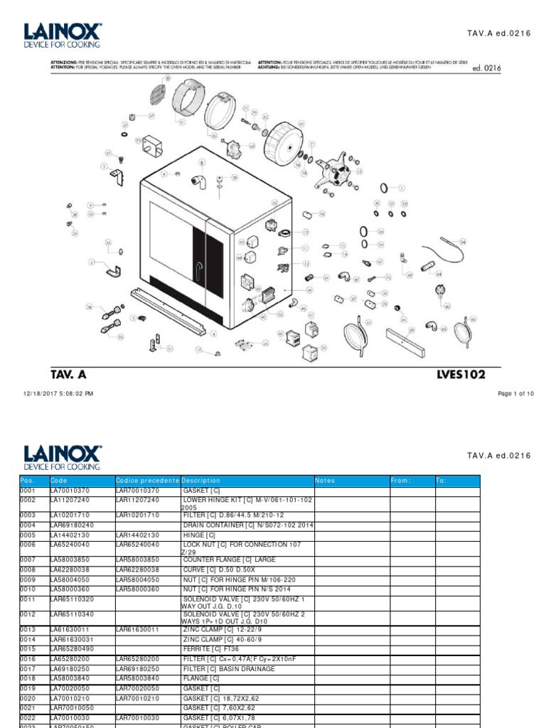Lainox Parts | PDF
