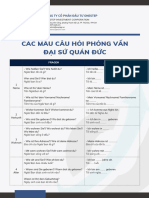 CÁC MẪU CÂU HỎI PHỎNG VẤN ĐẠI SỨ QUÁN ĐỨC