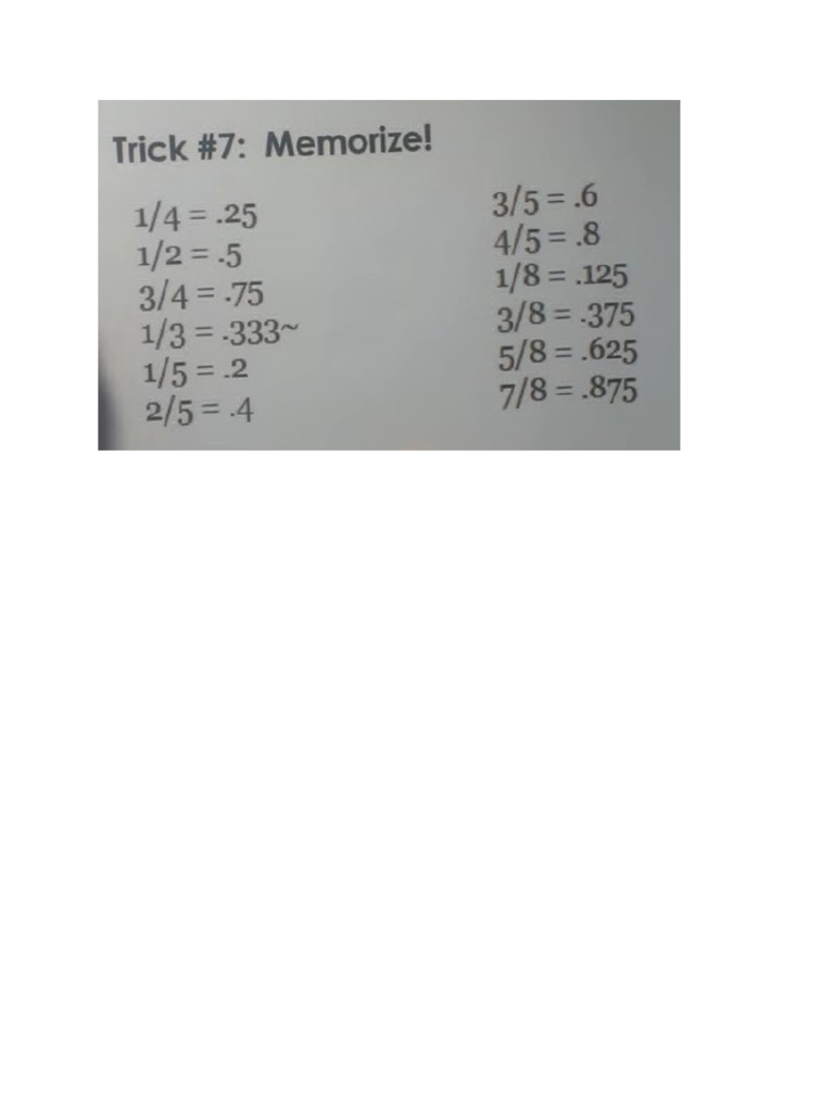Which Decimal Is Equivalent To 0.05