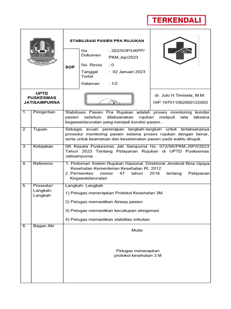 Stabilisasi Pasien Sebelum Rujukan | PDF