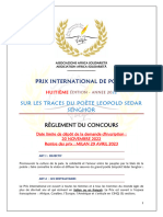 Règlement Prix International - de Poésie-L S Senghor Edition-2022