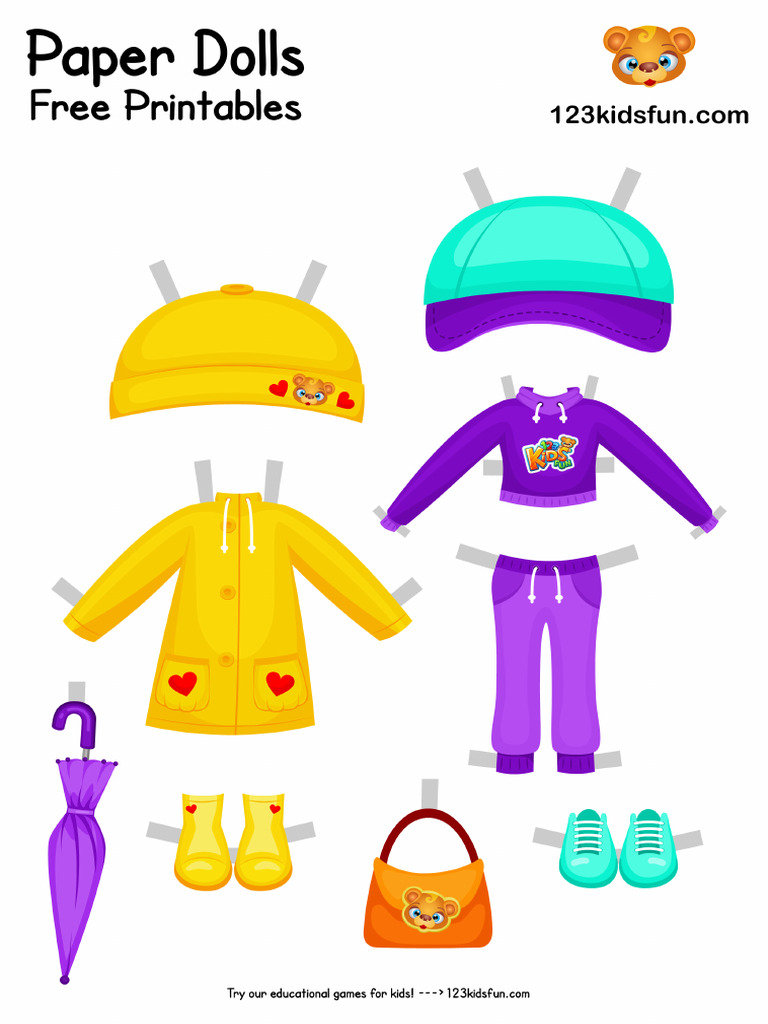 Printable Little Princess Paper Doll Autumn Dresses 02 | PDF