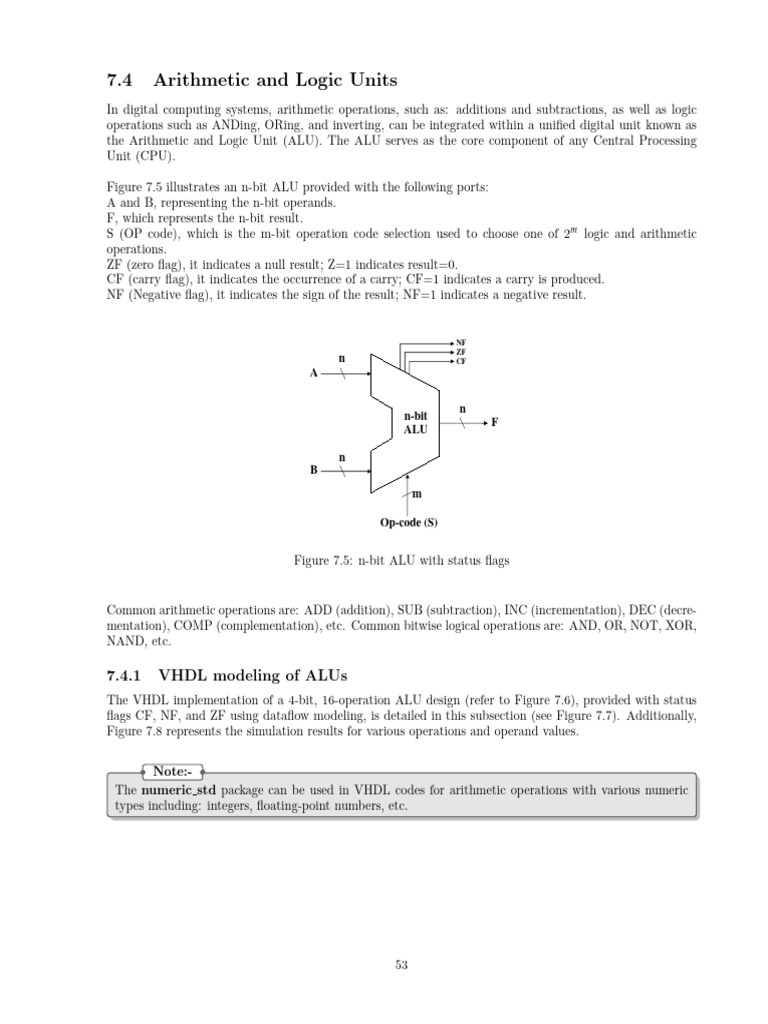 Chapter 7 - Arithmetic and Logic Units | PDF