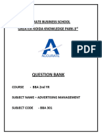 Question Bank Advertising MGMT