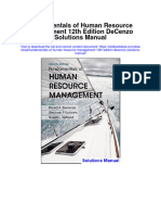 Fundamentals of Human Resource Management 12th Edition Decenzo Solutions Manual
