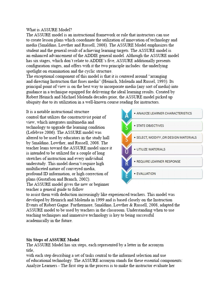 Understanding the ASSURE Model | PDF | Career & Growth
