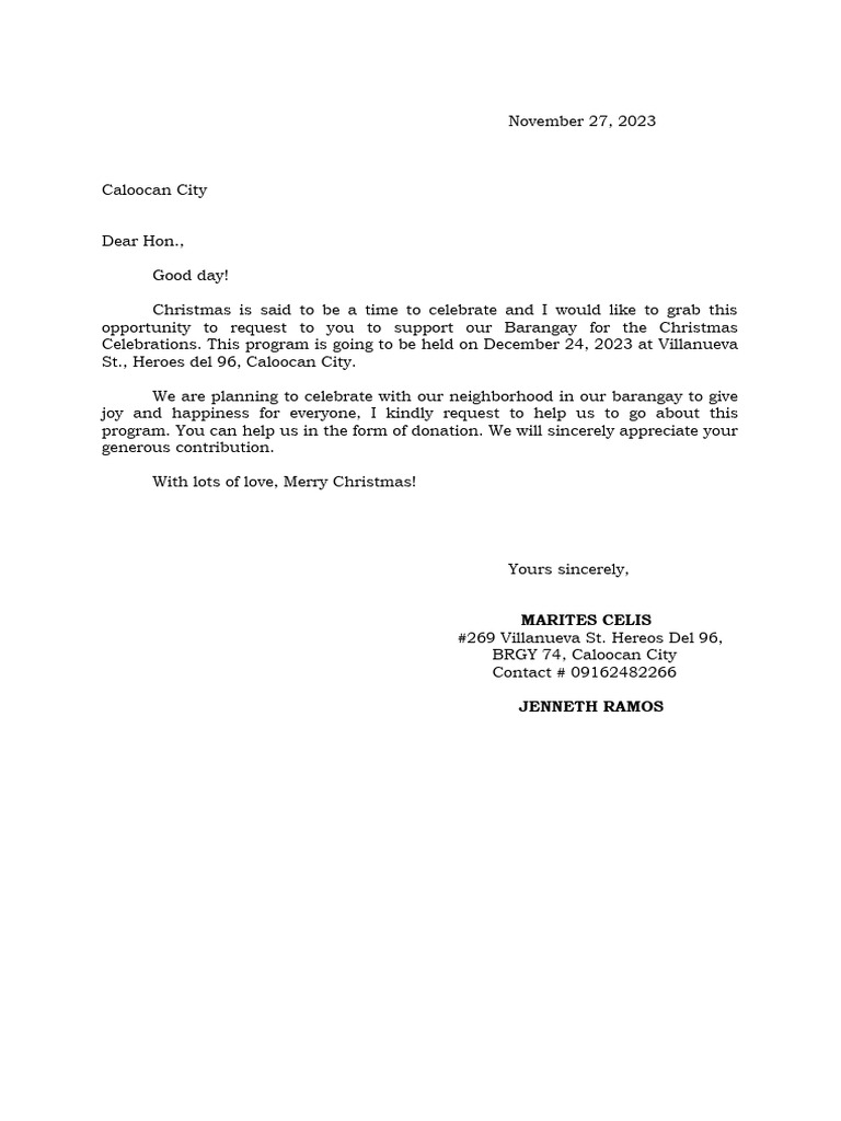 Christmas Letter PDF