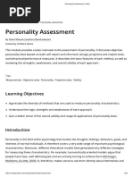 Personality Assessment - Noba