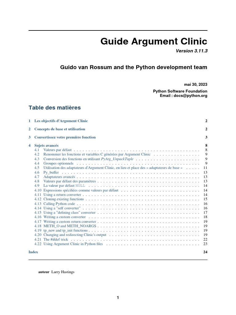 Guide d'Argument Clinic pour CPython | PDF | Ordinateurs