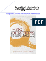 Big Questions A Short Introduction To Philosophy 9th Edition Solomon Test Bank