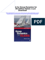 Test Bank For Group Dynamics For Teams 4th Edition Daniel J Levi Download