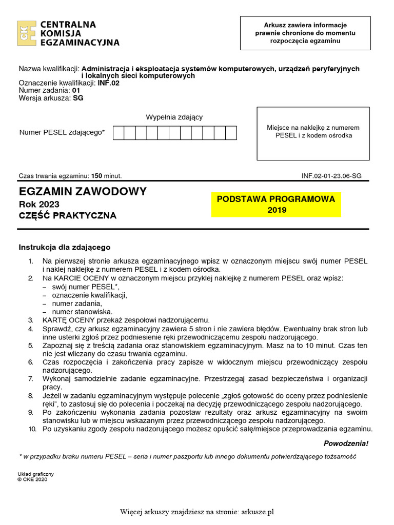 Inf02 2023 Czerwiec Egzamin Zawodowy Praktyczny | PDF