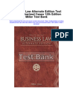 Business Law Alternate Edition Text and Summarized Cases 12th Edition Miller Test Bank