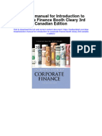 Solution Manual for Introduction to Corporate Finance Booth Cleary 3rd Canadian Edition