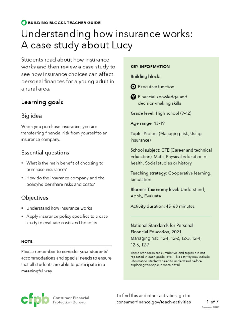 Lucy's Insurance Case Study Guide | PDF | Finance & Money Management