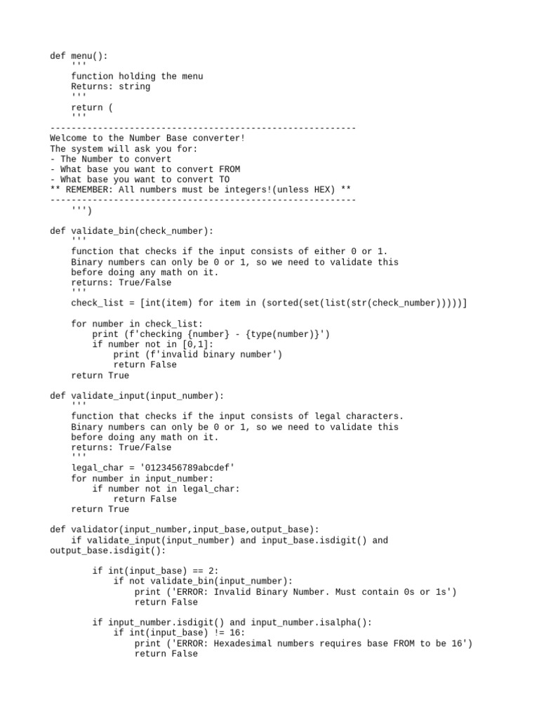 Number System Conversion Code | PDF