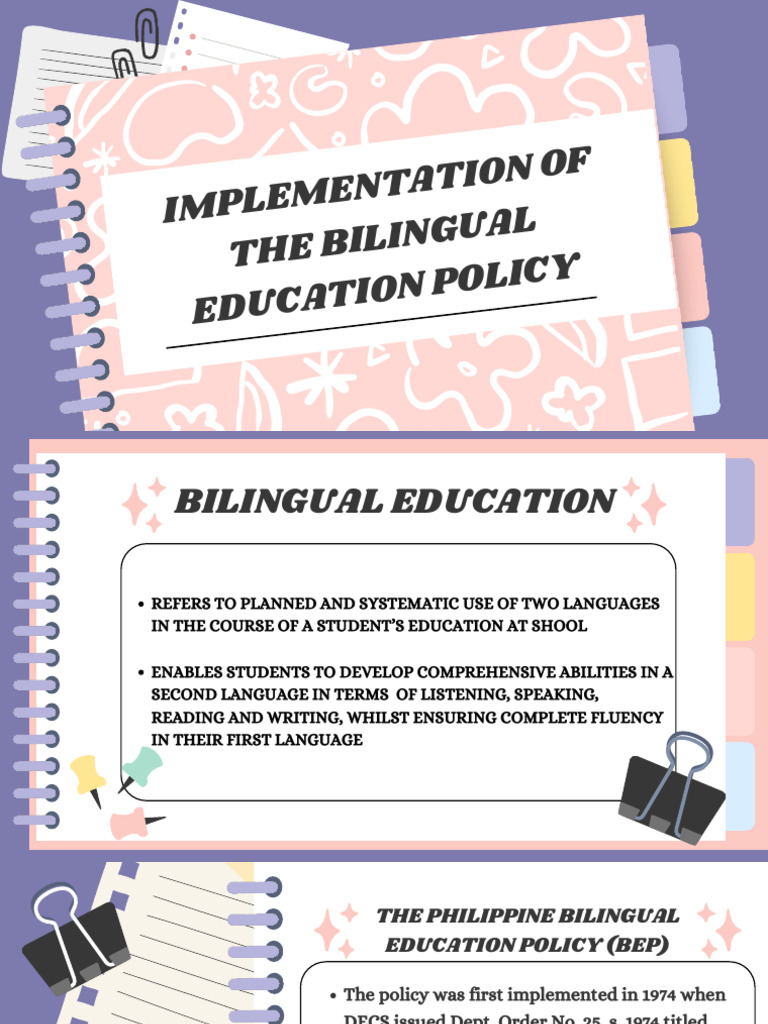 Bilingual Education Policy in the Philippines | PDF | Multilingualism ...