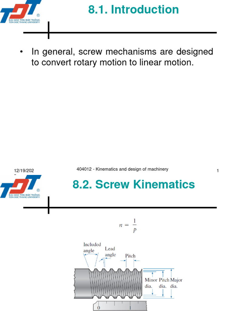 Screw Mechanisms & Dynamics | PDF