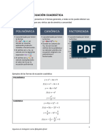Ecuaciones y Función Cuadrática Matematica