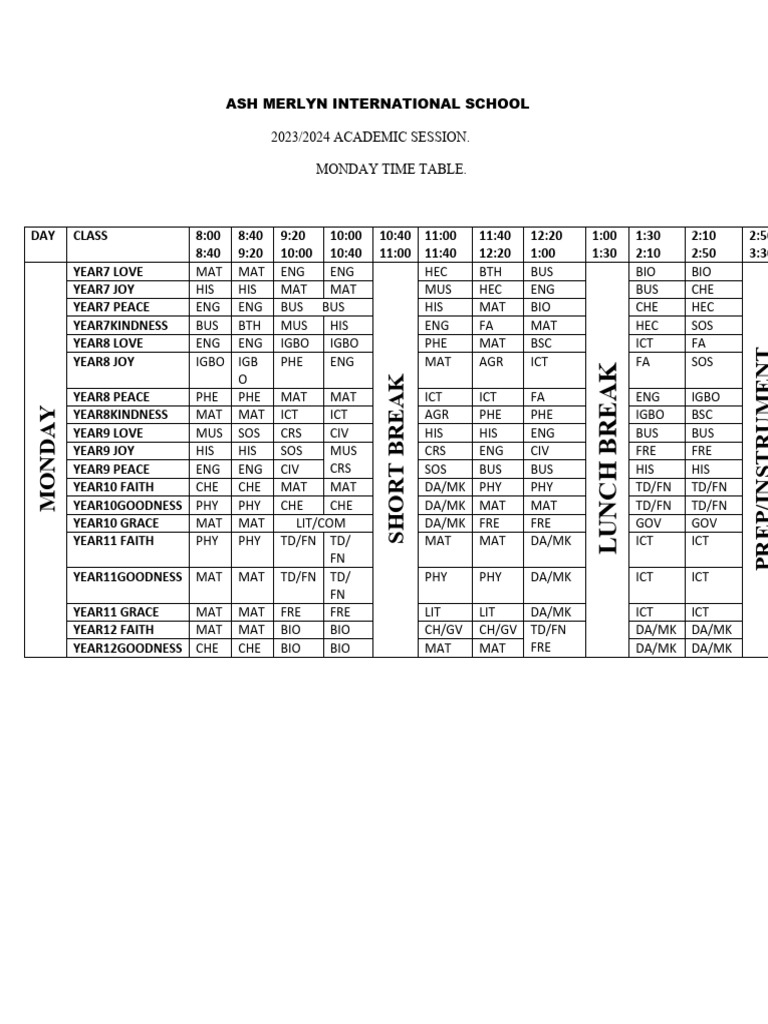ash-merlyn-international-school-emmanuel-monday-timetable-pdf