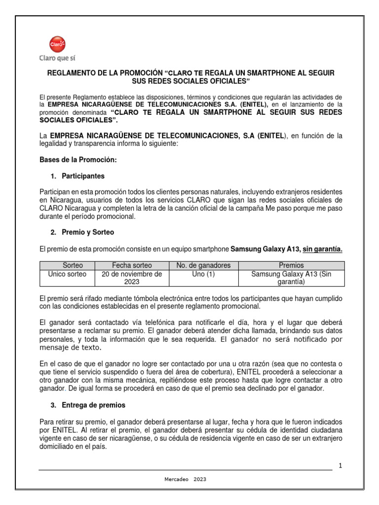 Reglamento claro te regala un smartphone al seguir sus redes sociales