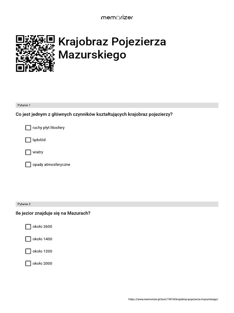 Krajobraz Pojezierza Mazurskiego Klasa 5 Krajobraz Pojezierza Mazurskiego - ROZWIĄŻ | PDF