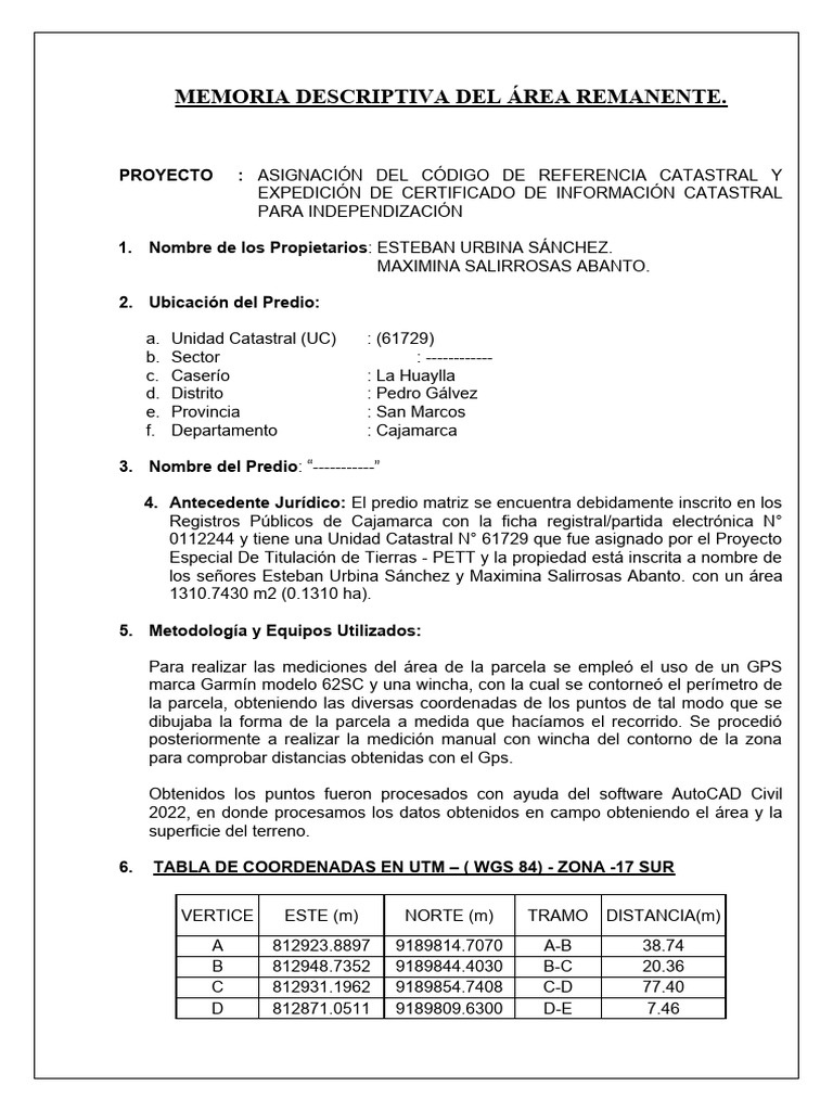 Modelo Memoria - Acr - Cic - Remanente | PDF