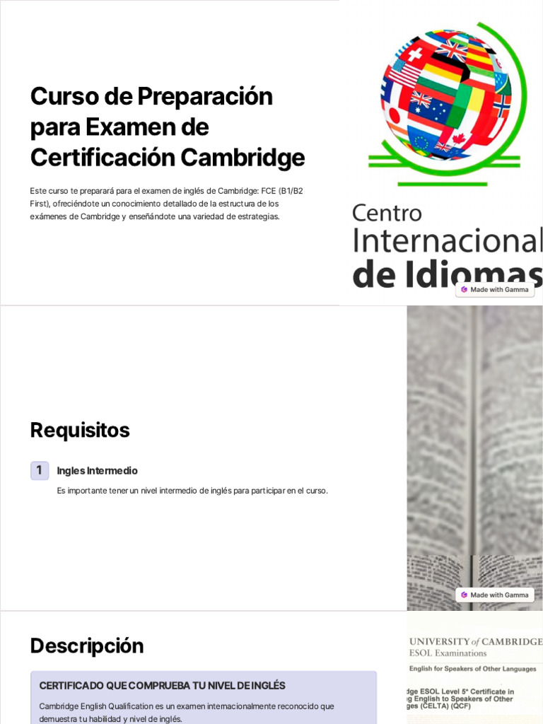 Curso de Preparación Cambridge FCE | PDF | Idiomas del Reino Unido