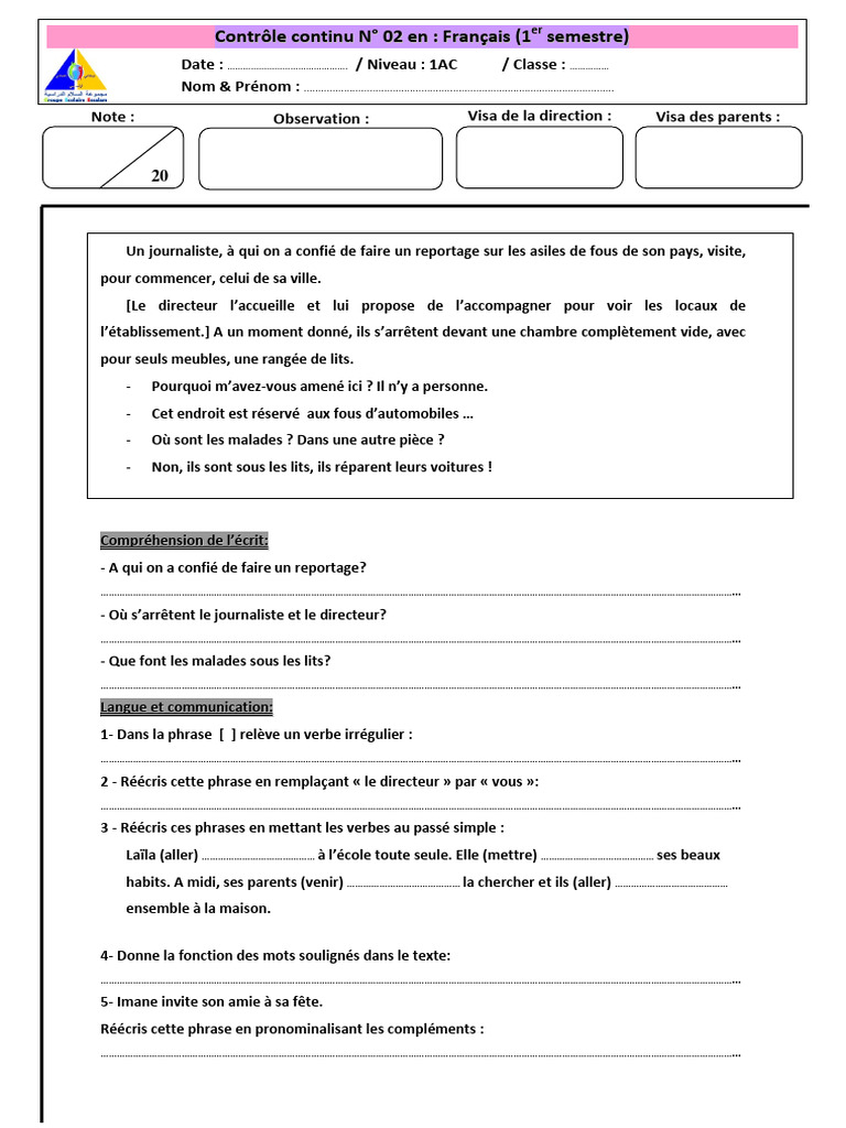 1ac Francais | PDF | Jeunes adultes