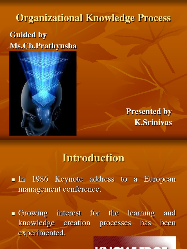Organizational Knowledge Management Process | PDF