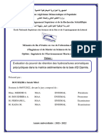 Evaluation Du Pouvoir de Rétention Des Hydrocarbures Aromatiques Polycycliques Dans La Matrice Sédimentaire de La Baie D'el Djamila