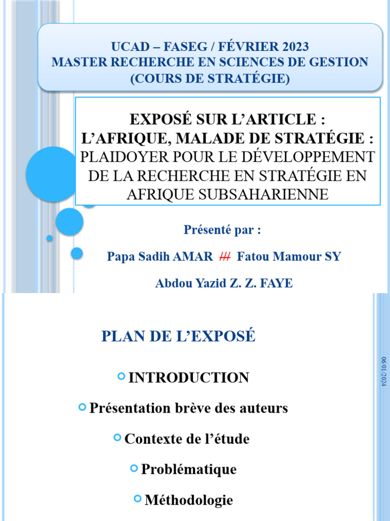 Exposé Stratégie Afrique-1 | PDF